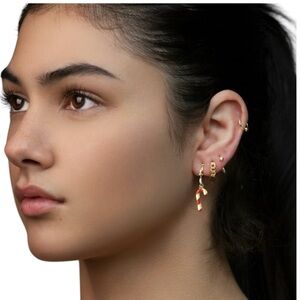 Cute Silver And Acrylic Candy Cane Dangle Earrings